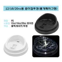 90파이 12온즈 16온즈 20온즈 종이컵 뚜껑 핫컵 커피컵 리드 롱개폐 머그형 똑딱이 화이트 12/16/20 12oz 16oz 20oz, 12/16/20oz용/롱개폐머그형(화이트_1000개)