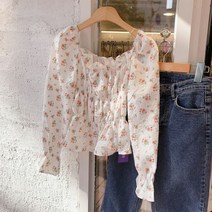 보블리에 / 투웨이 장미 플라워 밴딩 블라우스