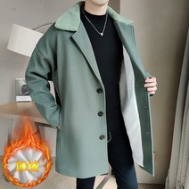 가 겨울 하프 모직 코트 남성 트렌드 루스 건빵 기모 도톰