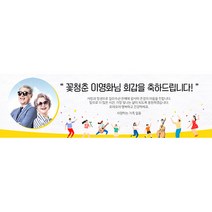 애니데이파티 꽃청춘 현수막 (포토형), 회갑(환갑)
