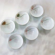 도자기 찻잔6개 선물세트 연꽃 다기 세트