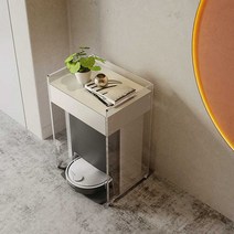 청소기 수납장 인테리어 아크릴 로봇청소기수납함, 07 )더블 드로우 살구