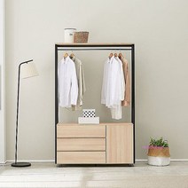 심플라인행거 옷장 1200 1인가구 서랍장 미니 3단 옷걸이 수납장efg709, MMSg_오크브라운