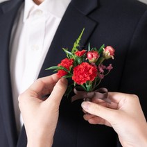 안나 카네이션 코사지 12cm_P 조화 꽃 어버이날 선물, 레드