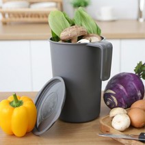1인가구 신혼부부 버리기 쉬운 2L 음쓰통 주방잔반통 잔반수거 잔반통 짬통, 블랙