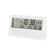 DYNN 투명 LCD 가로형 날씨시계, 투명 LCD 가로형 날씨시계-화이트