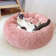 반려동물 도넛 방석 고양이 강아지 마약 방석, 핑크