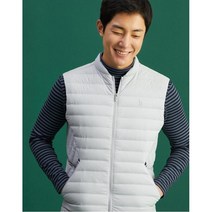 [20FW 헤지스 골프 남성]그레이 퍼피로고 다운 집업베스트WPJU0D710G2