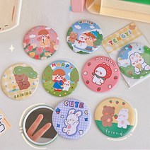 휴대용 캐릭터 미니 화장품 사은품 판촉 손거울 KK490, 6.플라워 소녀