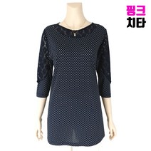 엄마옷 핑크치타 중년여성의류 할머니옷 땡땡이 랏셀 리본 라운드 7부
