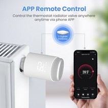 Tuya Zigbee TRV 밸브 온도조절기 프로그래밍 가능한 컨트롤러 스마트 홈 앱 제어 알렉사 구글 2023 작동, 한개옵션0