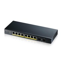 ZYXEL 10포트 PoE 스위치 기가비트 이더넷 스마트 (GS1900-10HP) - 매니지드 PoE+ 8x @ 77W 2x SFP 데스크탑 또는 벽 마운트