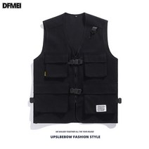 DFMEI 남성멀티포켓전술조끼하이탑기능조끼코트여커플아웃힙합상의