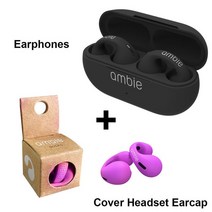 골전도이어폰 (에서 선박 us) Bluetooth 이어폰 :. Plus Size AM-TW0 Sound Earbuds 귀 Bone 컨덕션 Auricu, 07 Black add cover