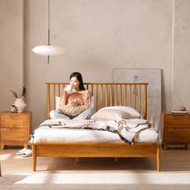 원목 수납형 저상형 침대 프레임 (디자이너스룸 이스테지아), 01. 루나 무헤드, 기본형