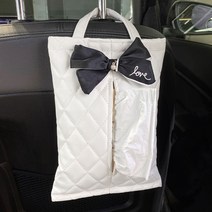 Brilliant 차량용 티슈 케이스 차량용 걸이형 큐티클 휴지통 콤보Lexinle 예쁜 포장 증정, 편지 활 흰색 티슈 가방