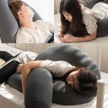 안고자는 임산부 베개 마약꿀잠 바디 필로우 허리 비개 잠이 솔솔 스르륵 수면 숙면 롱쿠션, 쫀득 바디필로우 U자형/아이보리
