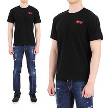 꼼데가르송 더블하트 AZ T226 051 1 남성 반팔티셔츠