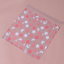 예쁜 꽃무늬 포장 OPP 접착식 비접착 비닐 봉투, 200장 접착식18x18+3