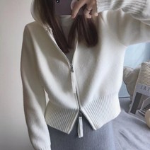 [당일배송/품질보장] 인기최고 여자 투웨이 숏 니트 후드집업 가디건