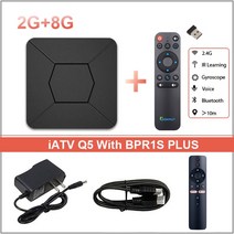 미디어박스 미디소프트 영상재생 미디어플레이어 IATV Q5 미니 스마트 TV 박스 2.4G/5G 와이파이 BT5.0 2G, 04 2G 8G BPR1S Plus_01 미국 플러그