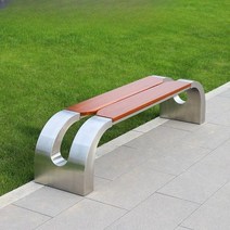공원 벤치 의자 온열 스틸벤치, A.라운드 스테인리스 벤치-브라운
