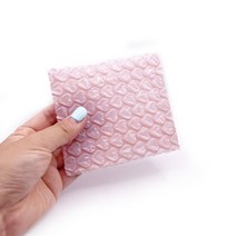 하트 뽁뽁이 주얼리 립스틱 포장 에어캡 선물포장 악세서리 매장 택배봉투10X10cm 핑크 1P