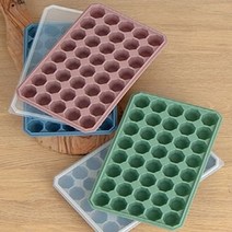 뚜껑포함 열탕소독가능 얼음분리가 잘되는 다이아 실리콘 얼음트레이 40구, 그린