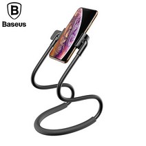 베이스어스 목걸이형 스마트폰 거치대 탁상용 스탠딩 홀더 양손자유, 화이트, 화이트