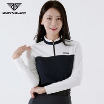 다운블로우 여성골프웨어 반집업티셔츠 긴팔 (블랙) 가을/겨울 골프옷 여자골프웨어 필드 라운딩 연습