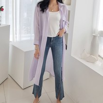 2종 심플 뒷트임 포켓 아사면 롱남방 롱셔츠