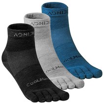 Aomagic 발가락 양말 고 운동용 러닝 다섯 손가락 다채로운 여성 남성용 부드럽고 편안함 경량 A# 3쌍-발목(청록색 플루오레세인 탠저린) 176180, 중간의, E4109# 블랙,그레이,블루
