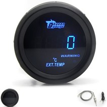 누수탐지 디지털 압력게이지 타이어 자동차 오토바이 자전거 디포튜닝 23939 52mm 부스트수온오일 온도볼트타코미터오일 압력 게이지 블랙 컬러 디지털 블루 led + 게이지, 외부 온도