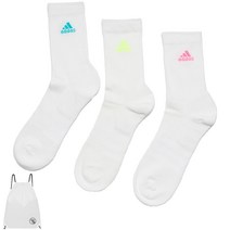 아디다스 데일리 트레이닝 크루 삭스 3켤레 + PGN짐쌕가방, LC/LL/LP