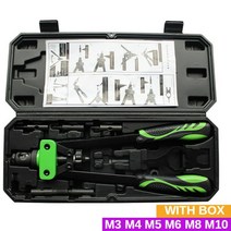 리벳공구 산업용 더블 핸들 606 리베터 건 공구 핸드 인서트 리벳 너트 수동 맨드릴 M3 M4 M5 M6 M8 M10, [01] WITH BOX, [02] No Rivet M3-M8