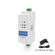 USR-DR302 DIN 레일 RS485 직렬 포트-이더넷 컨버터 서버 IOT 장치 Modbus TCP 지원, 02 With power adapter