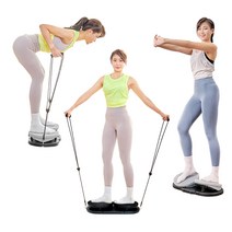 레이몬 멀티핏 블랙에디션 with 튜빙밴드- 유튜브 운동가이드 제공/ 트위스트 스텝퍼 밴딩 스트레칭 만능 홈트, 오팔 그레이