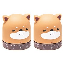 에이치 스토리 귀여운 아날로그 동물 조리용 주방 타이머, 2개, 시바견