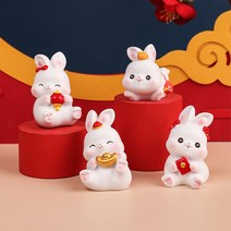차량용 토끼 장식품 자동차 대시보드 피규어 개묘년 토끼장식, 토끼 4종