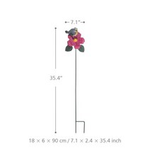 금속 풍차 정원 장식 야외 마당 마법의 용품, D-Red flower