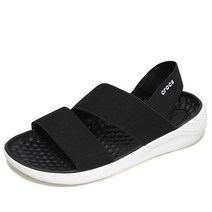크록스 라이트라이드 스트레치 샌들 블랙화이트 206081-066 여자 여성 패션 스포츠 샌들 슬리퍼