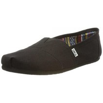 TOMS 남성용 캔버스 클래식 슬립온 블랙, Black on Black, 8 Women/8 Men