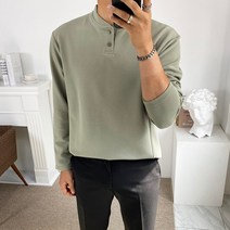 [M~2XL] 구스마켓 많은 남성용 단추 헨리넥 티셔츠 [4컬러]