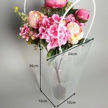 투명쇼핑백 투명 화분 쇼핑백 5장-비닐 꽃 플라워 사각 선물 포장 비닐백, 투명 사다리꼴 비닐 쇼핑백