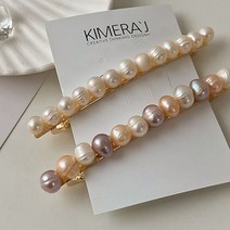 키메라제이 롱롱 담수진주 옆머리 자동 헤어핀 2color