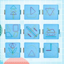 양면 사각 지오보드 고무줄 동형 수학교구 교재 초등학교 학습교구 교과서 마름모 모형 선