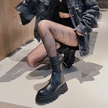 하프부츠 두꺼운 밑창 마틴 부츠 여성용 2022 신작 가죽 숏 부츠 사이드 지퍼 나이트 부츠 리어 레이스