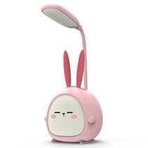 침대독서등 공부스탠드 책상스탠드조명 무드등 휴대용 led 램프 접이식 빛 귀여운 만화 램프 usb 충전 led 독서 빛 눈 보호 다채로운 야간, 핑크 토끼