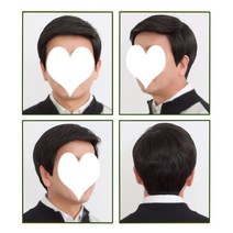 소느로만 남성 100% 인모 통가발 가발, 1개, 네츄럴블랙