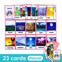 영어 카드 파닉스 단어 학습 카드 영어낱말 플래시 카드, Natural  23Cards